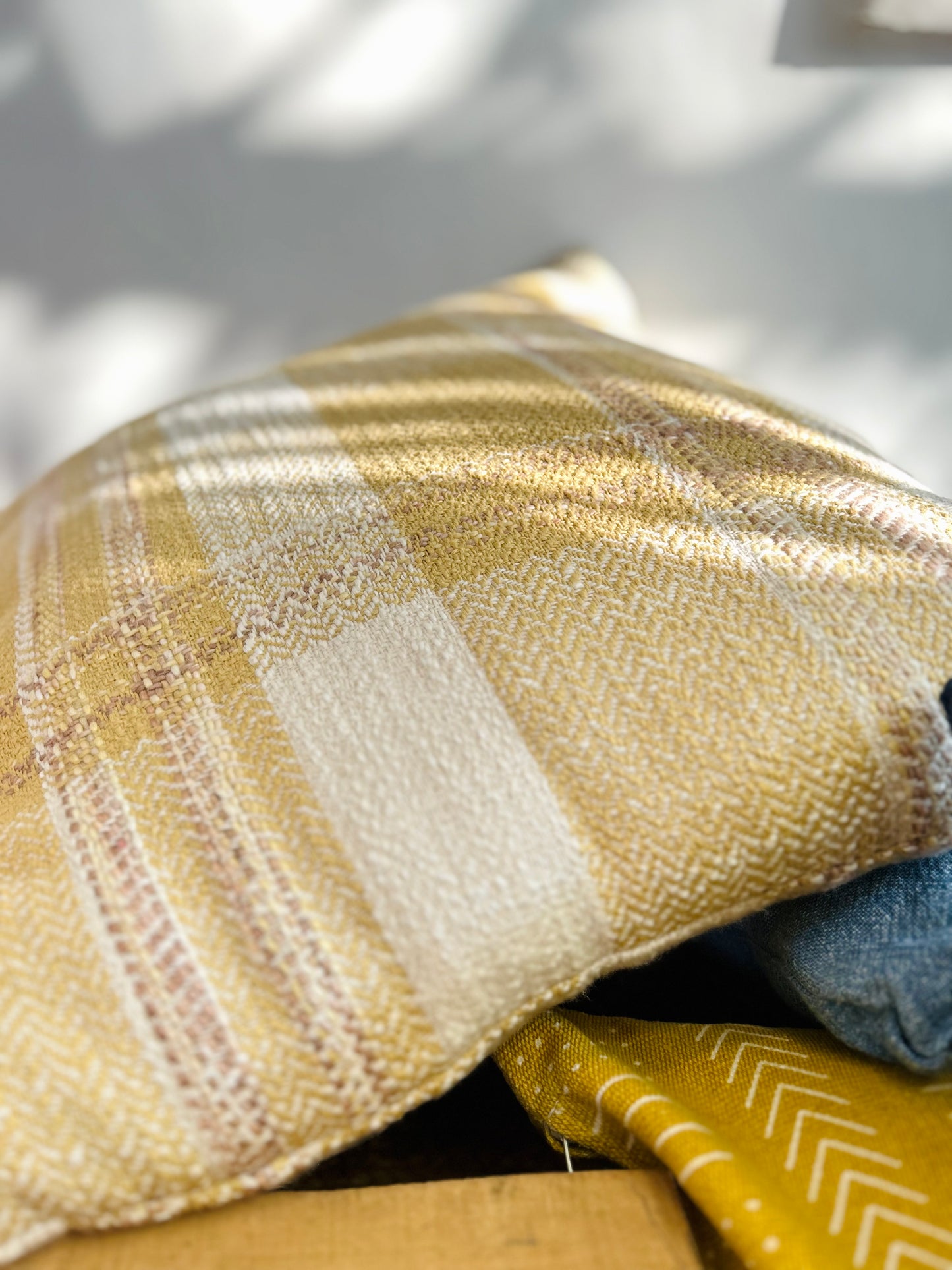 Sunset Glow Cotton Checkered Cushion Cover | Flashback Home Décor