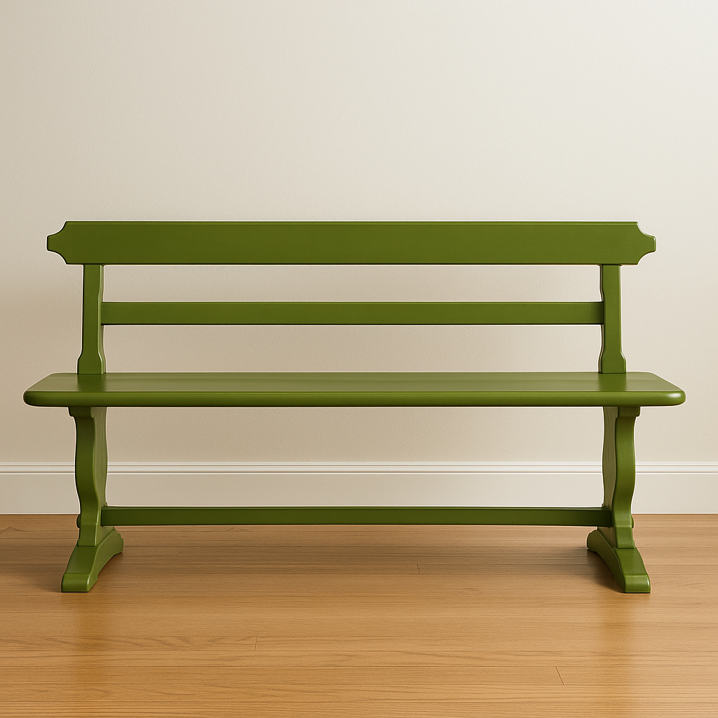 Louise Victorian Garden Bench – Green Wooden Dining Bench for Indoors & Outdoors