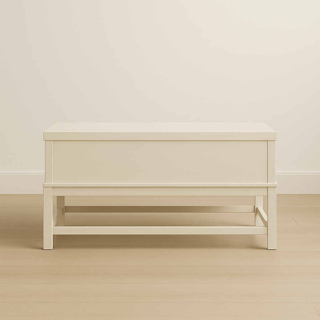 Sophie Coffee Table with Storage – Vintage White Trunk Table