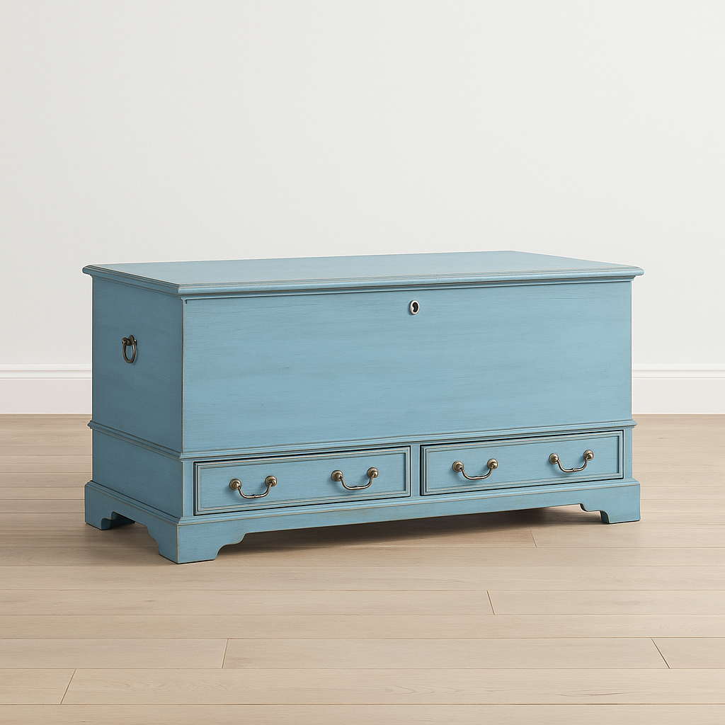 wooden blanket box