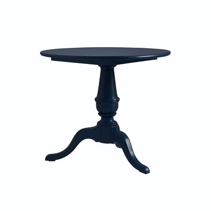 Azure Charm Round End Table – Vintage Blue Pedestal Side Table