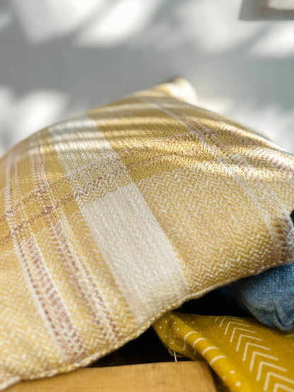 Sunset Glow Cotton Checkered Cushion Cover | Flashback Home Décor