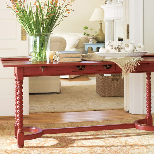 Mary Twisty Wooden Console Table with carved spiral legs – Countryside Collection by Flashback.