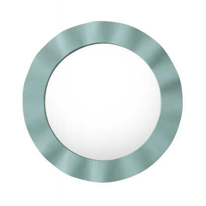 Scalloped Round Wooden Mirror with sculpted wooden frame – Countryside Collection by Flashback.