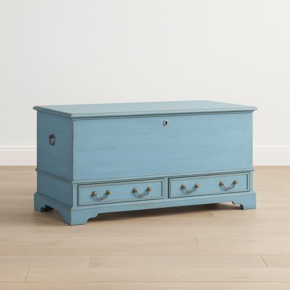 wooden blanket box